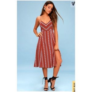 NWT lulu’s midi print dress, S